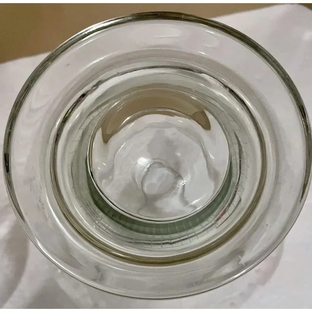 Clear Etched Glass Cookie Candy Jar Storage W/Lid 12 In H x 7 In W  4.5 In‎ Base